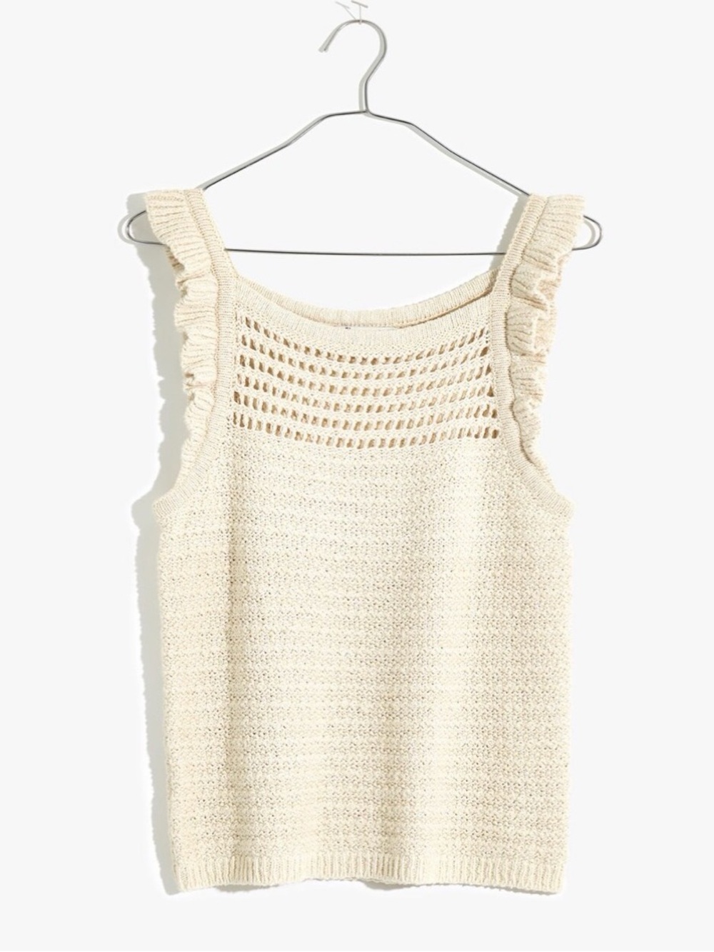 NWT Madewell Ruffled Crochet Sweater Tank Size Small